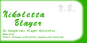 nikoletta blayer business card